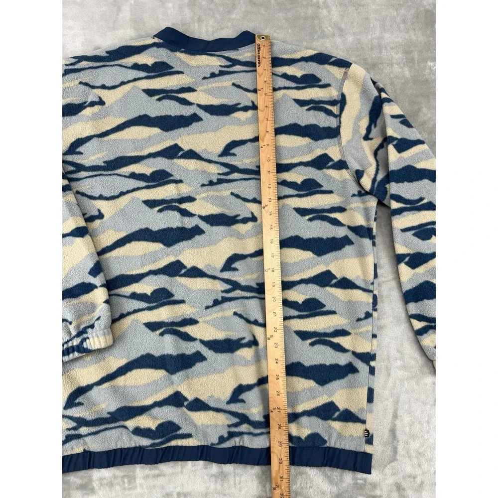 Adidas Camo Fleece Sweatshirt Men XL Blue Crew Neck Stretch Long Sleeve Pullover